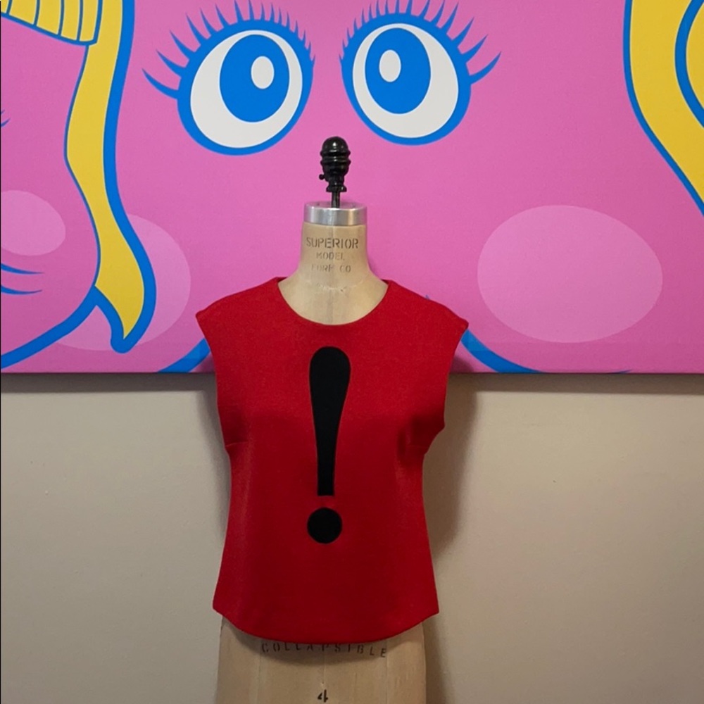 Moschino Cheap Chic Red Wool Exclamation Mark Top